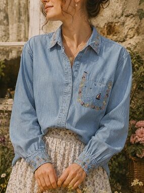 VTG Northern Treasures Floral Embroidered top